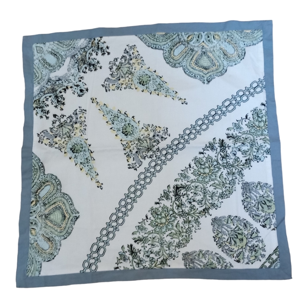 Pottery Barn Euro Sham Blue Green Paisley 26" x 26"